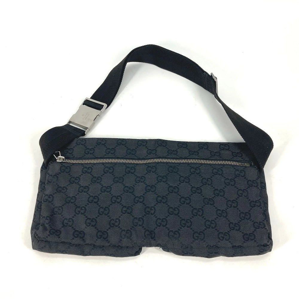 Gucci Bum Belt Clutch Body Bag Crossbody Shoulder Crossbody Black GG Waist